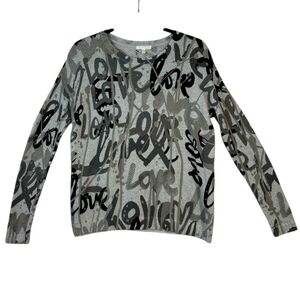 Lisa Todd Grafitti print knit cotton pull over